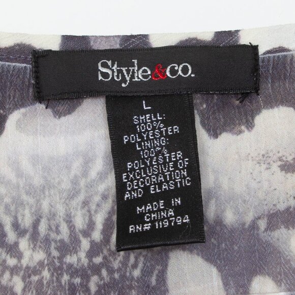 Style & Co Womens Butterfly Sequin Embroidered Babydoll Blouse Size L Boho - Picture 4 of 7